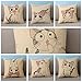 Cartoon Style Lovely Cat Chi's Sweet Home Happy Chi's Throw Pillow Case Decor Cushion Covers Square 1818 Inch Beige Cotton Blend Linen by Leaveland