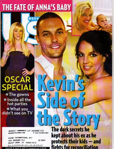 Kevin Federline & Britney Spears Cover Us Weekly Magazine March 12, 2007 -Anna Nicole Smith & Dannielynn