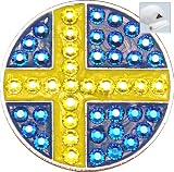 Bella Swarovski Crystal Golf Ball Marker & Hat Clip - Countries Collection - Sweden