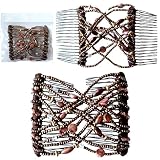 1 Stück Haarspange braun (2) mit Perlen Haarschmuck Haarklammer Haarklemme Haarkamm ( Trendhaarschmuck ) 1112