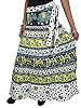 Wrap Skirt Green Elephant Printed Cotton Hippy Wrap Around Indian Skirts