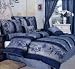 Blue Floral Jacquard Bed in a Bag Comforter Set King Size