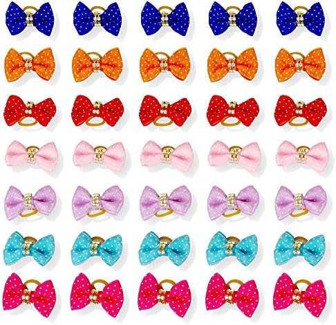50Pcs Dog Hair Dressing Accesory with Sparkle Diamond and Butterfly Point