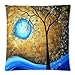 Huis-free New Ultra clear color high-definition image Original abstract landscape painting blue fire watercolor painting Fashion Pillow cases Cotton Decorative Pillowcase Pillowslip Bed Pillow / Cushion Case Cover Pillow Sham Zippered Two Sides Printed 20x20 Inches Pillowslip Bed Pillow Pillow cases