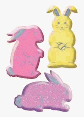 Beistle - 44621 - Glittered Marshmallow Bunny Cutouts- Pack of 12