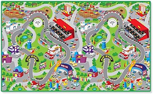 PlayScapes Portable Instant Children's Floor Play Mat - Racetrack