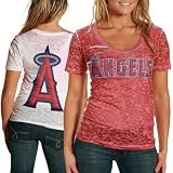 Touch by Alyssa Milano Los Angeles Angels of Anaheim Red-White Superfan Sublimated Sheer Burnout Premium T-shirt