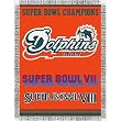 Miami Dolphins NFL Super Bowl Commemorative Woven Tapestry Throw (48x60")"