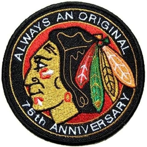 Chicago Blackhawks Tomahawks 75th Memorial Hockey Jersey Embroidered Iron on Patch