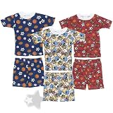 Sports Shorty Cotton Pajamas for Boys (Set of Three)