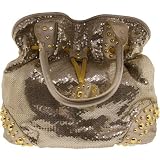 Schandra Rockstar Sequin Handbag with Studs and Hearts (Gold)