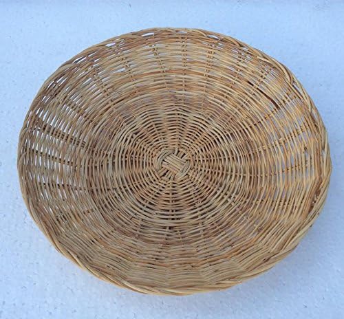 Thai Handmade Bamboo Basket, Fruit Basket, Vegetable Basket, Home Decor. (Free A Gift Elephant Cotton Key Chain Handmade)