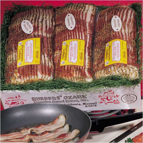 Peppered City Bacon Eight 1# Pkgs by Burgers' Smokehouse