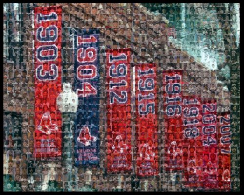 FENWAY PARK-BOSTON RED SOX PHOTO MOSAIC PRINT. Over 200 Red Sox players on one 20x16 Print.