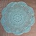 PaperLanternStore.com 11.5 Inch Round Shaped Handmade Cotton Crochet Doilies - Cool Mint (2 PACK)