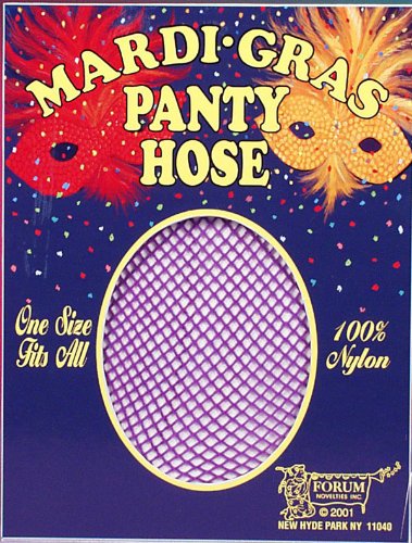 Purple Adult Mardi Gras Fishnet Pantyhose Tights