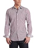 Robert Graham Men's Russel Dress Shirt, Burgundy, 17.5