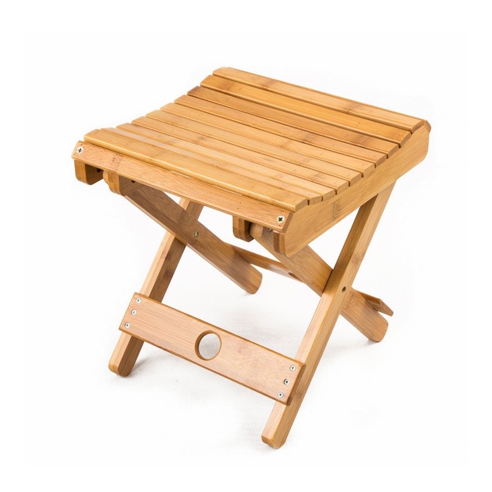 Bamboo Shower Stool Seat Spa Bathroom Kids Home Patio Folding Footstool
