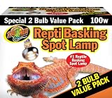 Zoo Med Reptile Basking Spot Lamp 100 Watts 2 Bulb Value Pack
