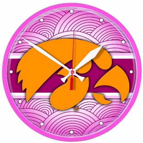 NCAA Iowa Hawkeyes Round Clock 12 inch