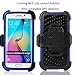 Galaxy S6 Edge Case, MeKo® Shockproof Rugged Hybrid Heavy Duty Full Protective Samsung Galaxy S6 Edge Case with Belt Clip Holster Kickstand (Blue)
