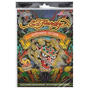 Ed Hardy Temporary Tattoos, Style 1 of 3, Bag of 30 Tattoos