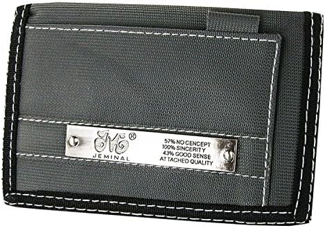 QISHI YUHUA JML Men's Sports And Leisure 3 Fold Short Purse Grey Canvas Wallets