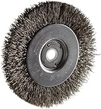 Weiler Trulock Narrow Face Wire Wheel Brush, Round Hole, Stainless Steel 302, Crimped Wire