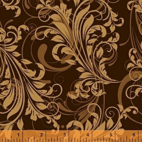 Quilting Fabric - Brown Swirl - Windham Fabrics - Per Yard