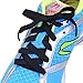 SlackLace - Flat Elastic Shoe Laces - No Lock, No Re-Tie, Black, Large