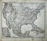 1876 STIELERS MAP AMERICA MEXICO BAHAMA FLORIDA JAMAICA