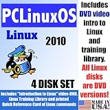 PCLinuxOS 2010 Linux, 4-disks Set, Includes Introduction to Linux video-DVD, Linux Training Library and printed Quick Reference Card of Linux commands, Contains both 32-bit and 64-bit versions, includes Complimentary Evaluation Exam