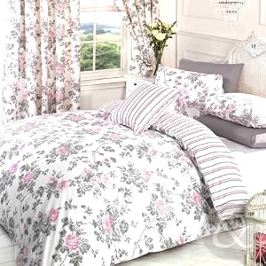 pink bedding grey duvet cover double amazon floral quilt bed king covers sets contempo rose print duvets cotton