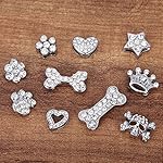 Personalised Pet Dog Collar Rhinestone Name Bling Charms Real Leather + 1pc Charms (Dog / Heart / Crown / Star / Bone) + 5pcs max Letters