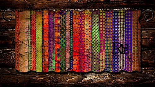 Window Valance Vintage Nostalgic Old Style Pattern Old worn look Fun Unique!