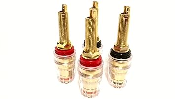 【クリックで詳細表示】純銅 仕様 SP-BOX スピーカー ターミナル 端子 4個 セット (64mm)： DIY・工具