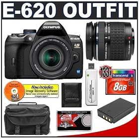 Olympus Evolt E-620 Digital SLR Camera with 14-42mm + 40-150mm Zuiko Lens + 8GB Card + BLS-1 Battery + Case + Accessory Kit