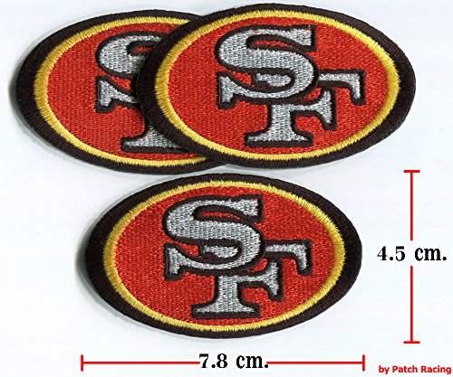 3 Pcs. San Francisco 49ers Logo Embroidered Iron on Patches From Thailand
