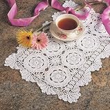 Handmade Crochet Lace Traycloths And Placemats. 100% Cotton Crochet. Ecru, 14 Inch X20 Inch Oblong. Four pieces .