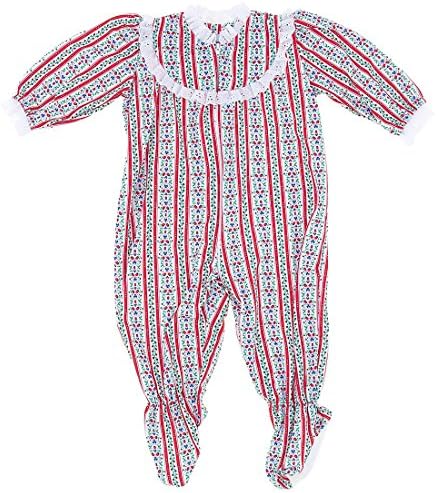 Tyrolean Classic Christmas Footed Pajama for Baby Girls 24Months