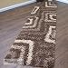 Brown Beige Thick Shaggy Modern Hall Carpet Floor Runner Rug