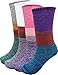 Women's Lady's 4 Pair Pack Vintage Style Colorful Cotton Crew Socks
