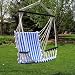 Deluxe Harmony Blue and White Hanging Hammock Sky Swing Chair