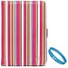 Pink Colored Stripes Pattern Design Protective Portfolio Nylon Carrying Case Cover for Amazon Kindle 3rd Generation Wireless Reading Device 3G Wi-Fi 6 inch LCD Display + SumacLife TM Wisdom Courage Wristband