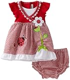 Youngland Baby-girls Infant Ladybug Flower Pick Up Hem Seersucker Sundress