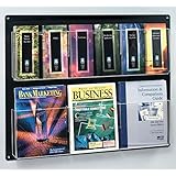 Displays2go Wall Mounted Literature Rack, 12 Pockets for 4x9 " Pamphlets, Optional Dividers (RP6BLK)