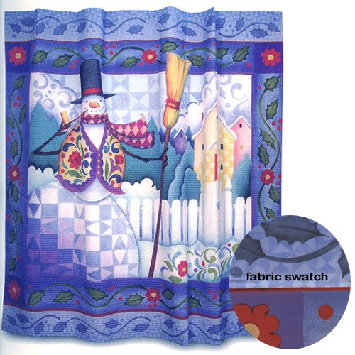 Wish Upon A Christmas Snowman Jim Shore Shower Curtain