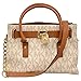 Michael Kors Hamilton MK Logo Satchel Bag (One Size, Vanilla)