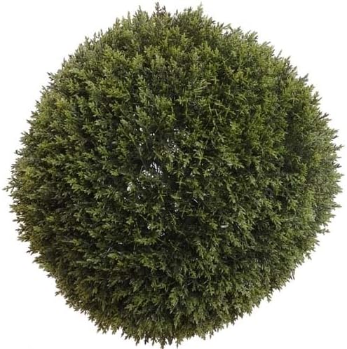 Fake Fruit, Flower or Plant Foliage, Topiaries, 4pc, 12" CEDAR BALL - GREEN