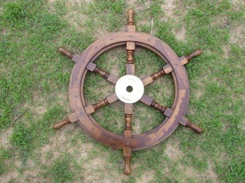 medieval replicas 15" Wooden Ship-Wheel - Pirate Boat Nautical